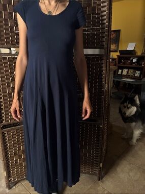 Ralph Lauren Navy Short-Sleeve MaxiDress